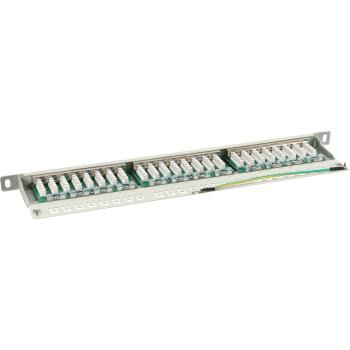 Preview: InLine® Patchfeld Cat.6, 24-fach, 48,26cm (19"), 0.5HE, lichtgrau, RAL7035
