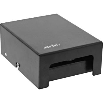 Preview: InLine® Patchfeld-Dose Aufputz für 4x Keystone RJ45, Metall, schwarz RAL9005