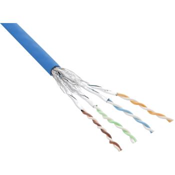 Preview: InLine® Patchkabel Cat.6 S/FTP (PiMf), blau, AWG27, PVC, CU, 100m
