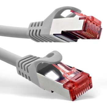 B-Ware InLine® Patchkabel, S/FTP (PiMf), Cat.6, 250MHz, PVC, Kupfer, grau, 0,6m