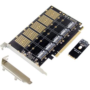 InLine® Schnittstellenkarte, PCIe x16 zu 5x M.2 Key B SATA, inkl. Low-Profile