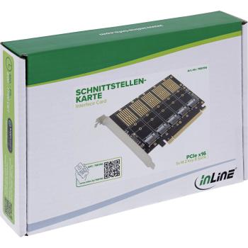 InLine® Schnittstellenkarte, PCIe x16 zu 5x M.2 Key B SATA, inkl. Low-Profile