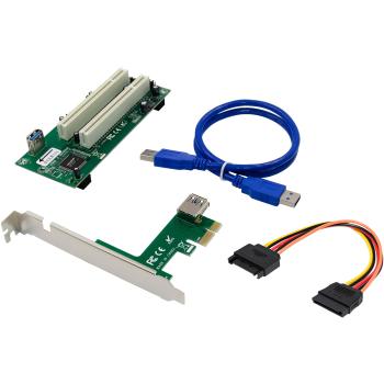 InLine® Schnittstellenkarte, PCIe x1 zu 2x PCI 32-Bit, inkl. 60 cm Kabel