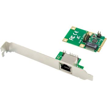 Preview: InLine® Mini-PCIe Gigabit Netzwerkkarte, 1x RJ45, Half-Size, inkl. RJ45-Modul