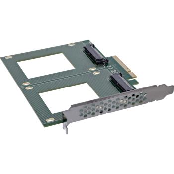 InLine® PCIe Karte zu 2x intern U.2 NVMe SFF-8639 – Bifurcation, PCIe x8, breit