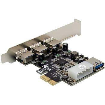 InLine® PCIe Karte, 3x+1x USB 3.2 Gen.1, Molex kompatibler 4-Pin Stromanschluss