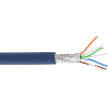 InLine® Patchkab., S/FTP (PiMf), Cat.6A, 500MHz, halogenfrei, Kupfer, blau, 100m