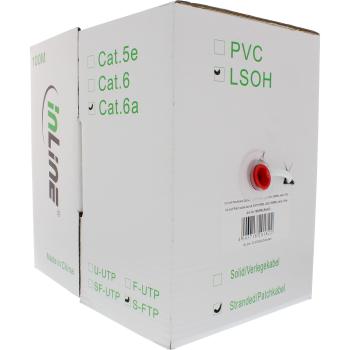 Preview: InLine® Patchkab., S/FTP (PiMf), Cat.6A, 500MHz, halogenfrei, Kupfer, weiß, 100m