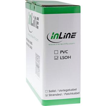 Preview: InLine® Patchkab., S/FTP (PiMf), Cat.6A, 500MHz, halogenfrei, Kupfer, grau, 100m