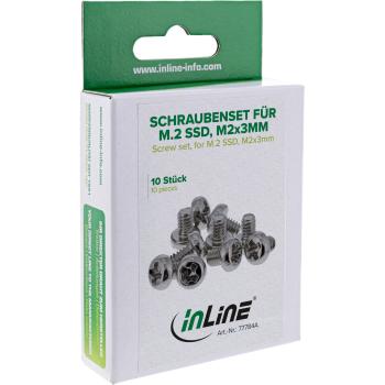 Preview: 10er Pack InLine® Schraubenset, für M.2 SSD, M2x3mm