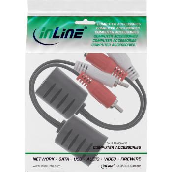 Preview: InLine® Audio über RJ45 passiv, 2x Cinch Stecker / RJ45 Buchse, max. 50m
