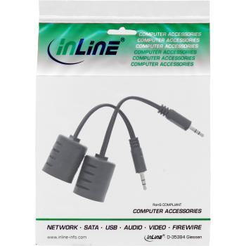 Preview: InLine® Audio über RJ45 passiv, 2x Klinke 3,5mm Stecker / RJ45 Buchse, max. 50m,
