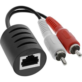 Preview: InLine® Audio über RJ45 passiv, 2x Cinch 1x Klinke 3,5mm / RJ45 Buchse, max. 50m