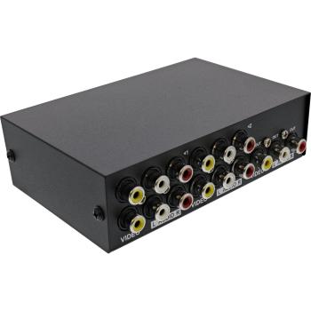 Preview: InLine® AV Umschalter manuell 4-port, 3x Cinch IN/OUT