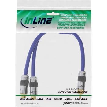 Preview: InLine® Cinch-Y-Kabel, PREMIUM, 1x Cinch Stecker zu 2x Cinch Buchse, 0,25m