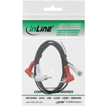 Preview: InLine® Cinch Kabel, 2x Cinch, Stecker / Stecker gewinkelt, 1,2m