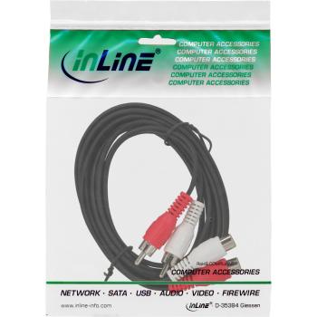 Preview: InLine® Cinch Verlängerung, 2x Cinch, Stecker / Buchse, 2,5m