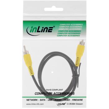 Preview: InLine® Cinch Kabel, Video, 1x Cinch Stecker / Stecker, Steckerfarbe gelb, 0,5m