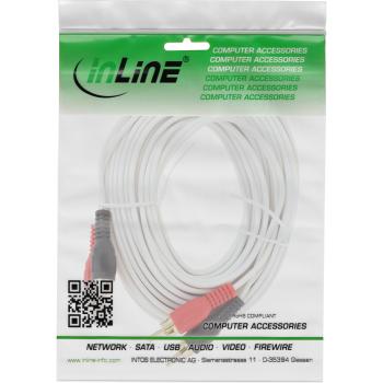 Preview: InLine® Cinch Kabel, 2x Cinch, Stecker / Stecker, weiß / gold, 7m