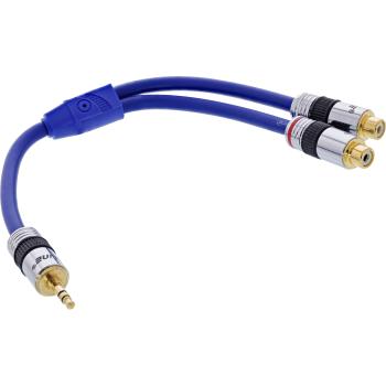 Preview: InLine® Cinch/Klinke Kabel, PREMIUM, 2x Cinch Buchse an 3,5mm Klinke St., 0,25m
