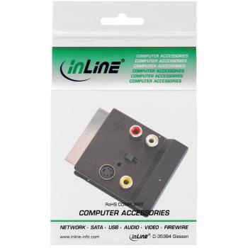 Preview: InLine® S-VHS/Scart Adapter, Scart Stecker/Buchse an 3x Cinch / 1x S-VHS Buchse