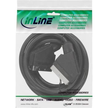 Preview: InLine® Scart Anschlusskabel, Stecker / Stecker, 3m