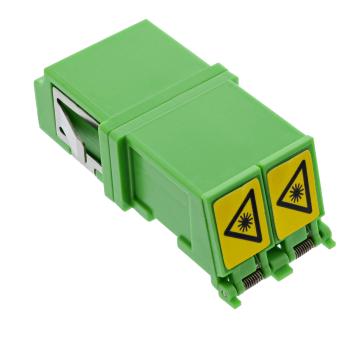 Preview: InLine® LWL Kupplung, Duplex LC/LC, singlemode, grün, mit Shutter