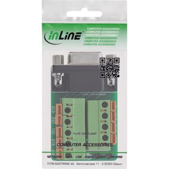 Preview: InLine® Terminalblock D-Sub 9 Buchse, Federklemme, Schraubsicherung