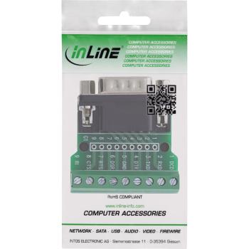 Preview: InLine® Terminalblock D-Sub 9 Stecker, Schraubklemme, Schraubsicherung