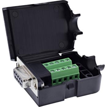 Preview: InLine® D-Sub 9 Breakout-Terminalblock, Buchse, Schraubklemme, Rändelschraube