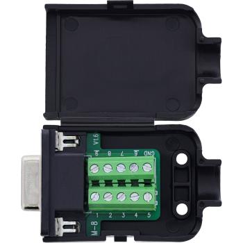 Preview: InLine® D-Sub 9 Breakout-Terminalblock, Buchse, Schraubklemme, Rändelschraube