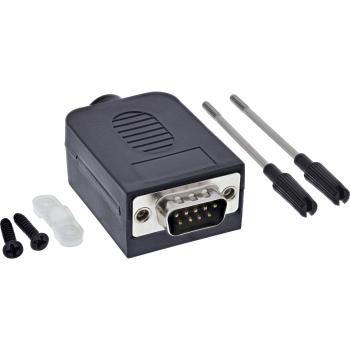 InLine® D-Sub 9 Breakout-Terminalblock, Stecker, Schraubklemme, Rändelschraube