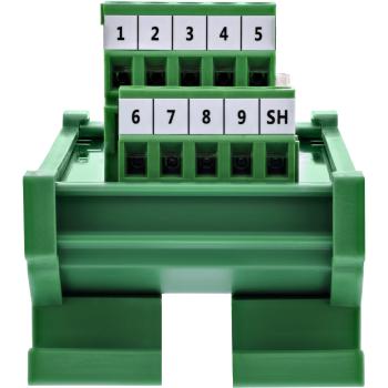 InLine® D-Sub 9 Terminalblock, Buchse, Schraubklemme, Hutschiene