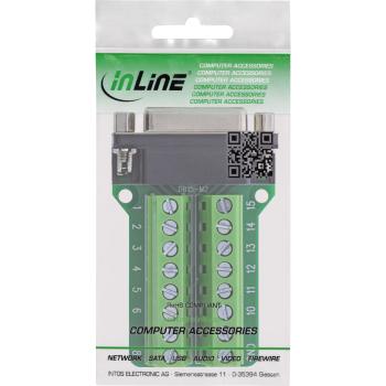 Preview: InLine® D-Sub 15 Terminalblock, Buchse, 2-reihig, Schraubklemme