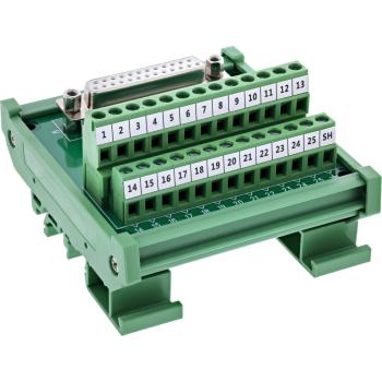 InLine® D-Sub 25 Terminalblock, Buchse, Schraubklemme, für Hutschiene