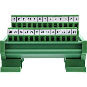 InLine® D-Sub 25 Terminalblock, Stecker, Schraubklemme, Hutschiene, nummeriert