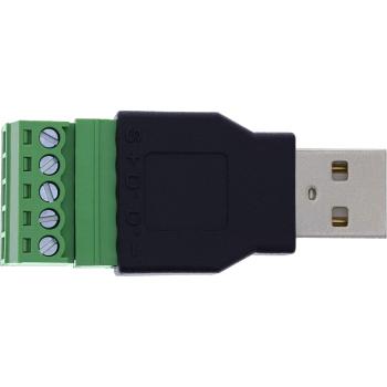 Preview: InLine® USB-A Stecker auf Terminalblock, 5-polig, ohne Kabel