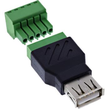Preview: InLine® USB-A Buchse auf Terminalblock, 5-polig, ohne Kabel