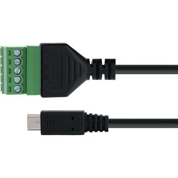 Preview: InLine® Micro USB Stecker an Terminalblock, 5-polig, mit Kabel