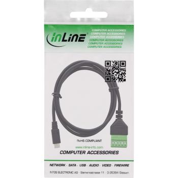 Preview: InLine® Micro USB Stecker an Terminalblock, 5-polig, mit Kabel