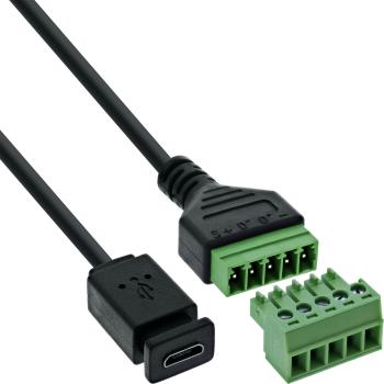 InLine® Mini-USB Buchse an Terminalblock, 5-polig, mit Kabel