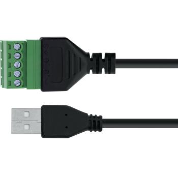 Preview: InLine® USB-A Stecker an Terminalblock, 5-polig, mit Kabel