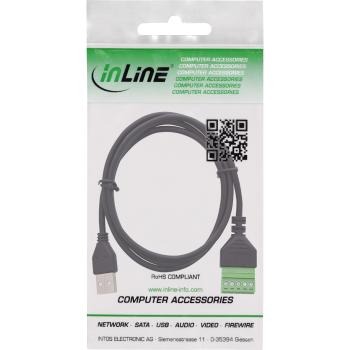 Preview: InLine® USB-A Stecker an Terminalblock, 5-polig, mit Kabel