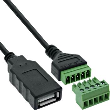 InLine® USB-A Buchse an Terminalblock, 5-polig, mit Kabel