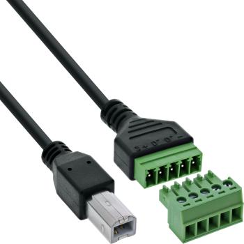 InLine® USB-B Stecker an Terminalblock, 5-polig, mit Kabel