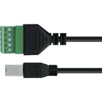 Preview: InLine® USB-B Stecker an Terminalblock, 5-polig, mit Kabel