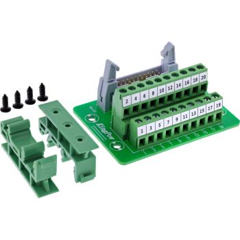 Preview: InLine® IDC 20 Buchse an Terminalblock, 10-polig, auf Platine
