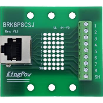 Preview: InLine® Terminalblock, RJ45 Buchse, nach oben, für Hutschiene