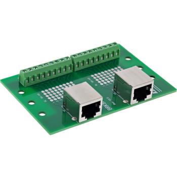 Preview: InLine® Terminalblock, 2x RJ45 Buchse, gerade, für Hutschiene