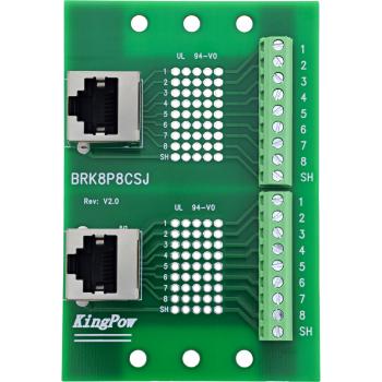 Preview: InLine® Terminalblock, 2x RJ45 Buchse, nach oben, für Hutschiene